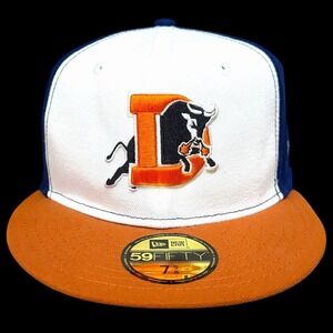 New Era 59Fifty MiLB Durham Bulls Retro Throwback Fitted Hat Cap Sz 7 5/8
